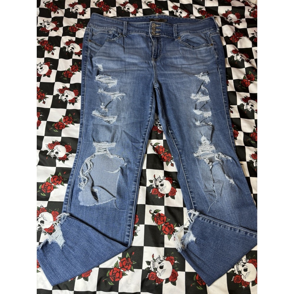 Torrid Distressed Jeggings Size 18T High Rise‎ Stretch Skinny Jeans
